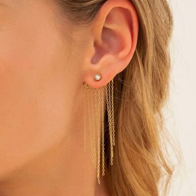 Asline baumelnde Ohrringe – kleiner Kristall und austauschbares Stück – baumelnde Ketten