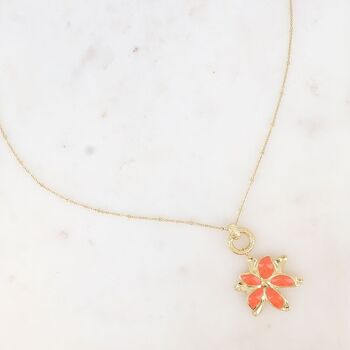 Collier Magnolia - fleur aux pétales émaillées 2