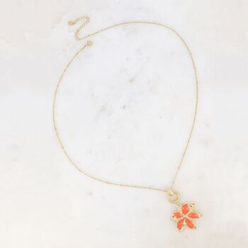 Collier Magnolia - fleur aux pétales émaillées 3