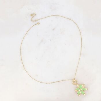 Collier Magnolia - fleur aux pétales émaillées 5