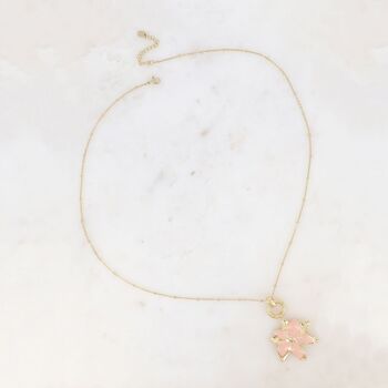 Collier Magnolia - fleur aux pétales émaillées 6