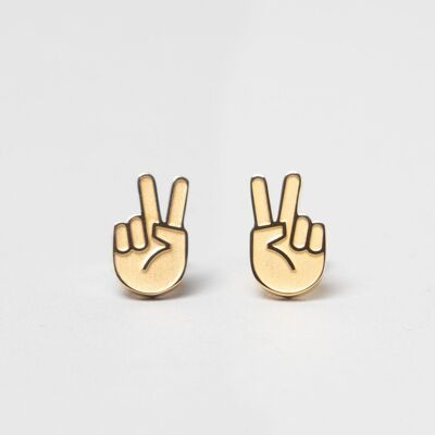 Stud earrings - gold - model PEACE