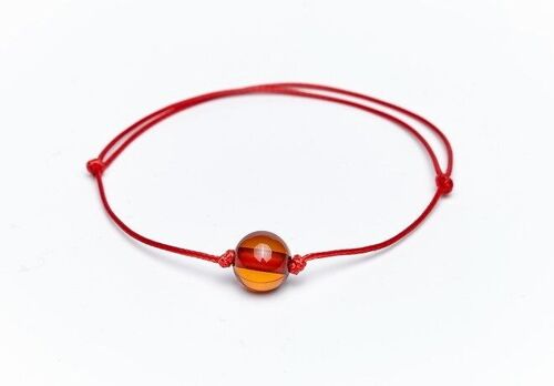 Amber bracelet red string cognac