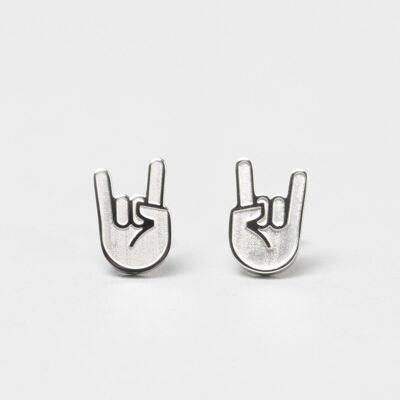 Stud earrings - silver - model ROCK'N'ROLL