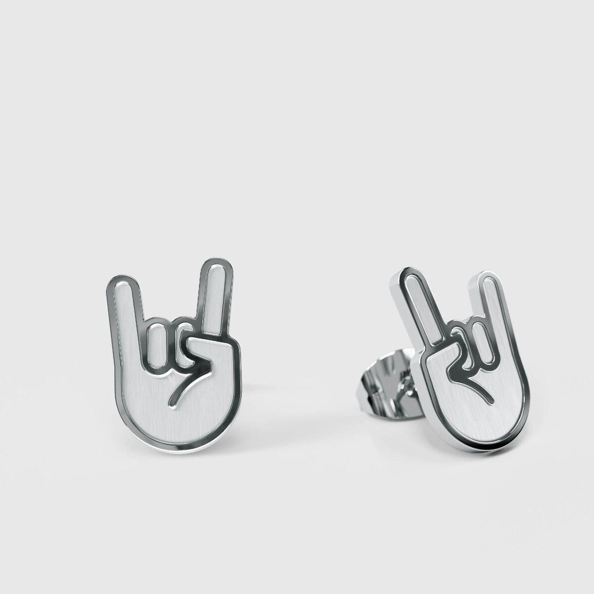 Rock 'n' Roll – boucles d'oreilles clous – argent