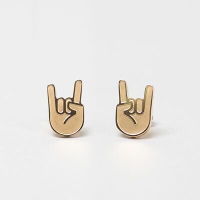 Stud earrings - gold - model ROCK`N`ROLL