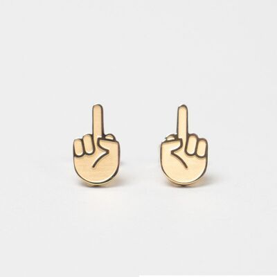 Boucles d'oreilles clous - doré - modèle F*CK YOU