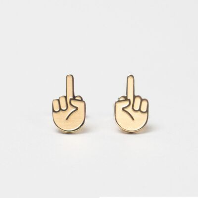 Stud earrings - gold - model F*CK YOU