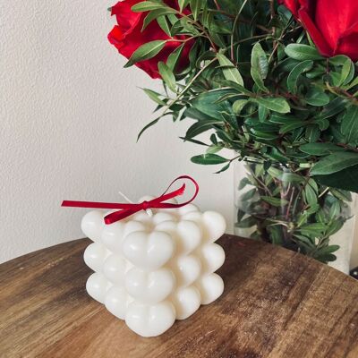 Bubble heart - unscented decorative candle