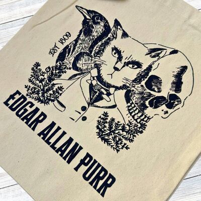 EDGAR ALLAN PURR Fairtrade Tote Shopper Bag