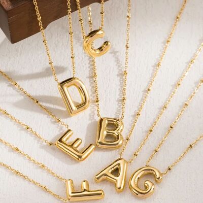 18K Gold Plated Pendant Necklace Letter
