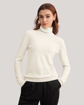 Pull col roulé en cachemire pour femme 4