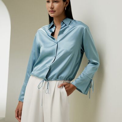 LILYSILK x NATASHA silk blouse with drawstring