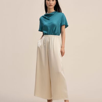Mulberry silk wide leg trousers