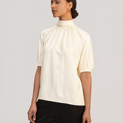 Top blusa Ajuga realizzato in twill di seta