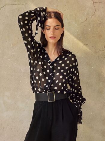 Blouse en georgette à pois 1