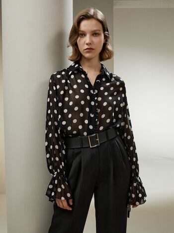 Blouse en georgette à pois 3