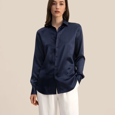 Regular fit silk shirt