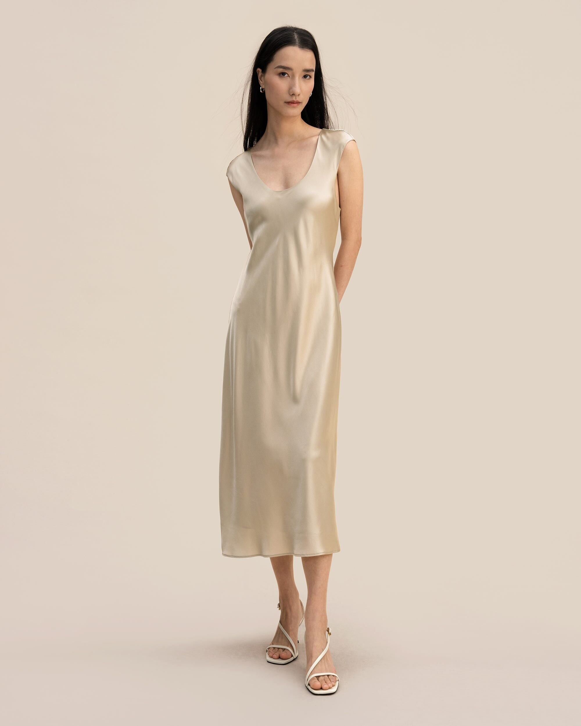 Buy wholesale Silk midi shirt dress in trench coat style