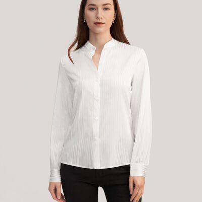 Striped silk shirt made from jacquard fabric