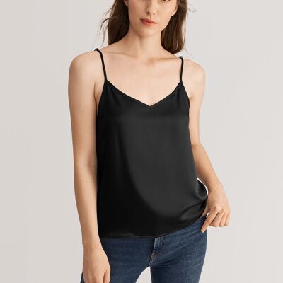 V neck front and back silk camisole