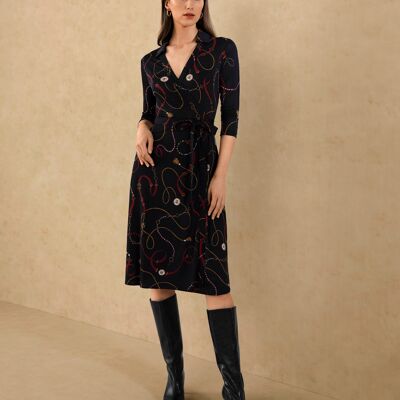 Louisville print wrap dress