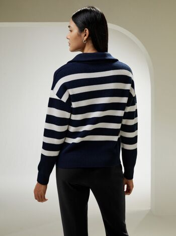 Pull en laine avec col et quart de zip 2