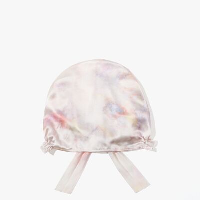 Silk sleep cap with watercolor print