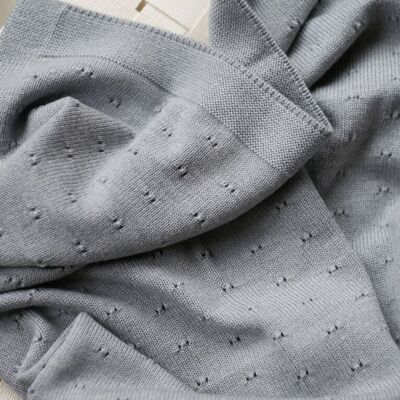 Morbida coperta “Ida” in grigio melange