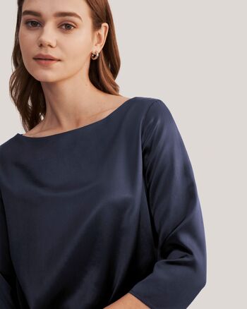 Blouse en soie à manches 3/4 et encolure bateau 6