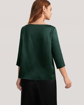 Blouse en soie à manches 3/4 et encolure bateau 29