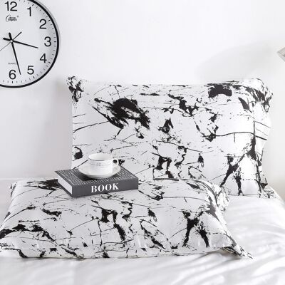 19 Momme Marble Pattern Silk Pillow Cover in Enveloppe Closure