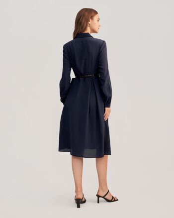 Robe rétro gracieuse en soie à manches longues pour femmes 2