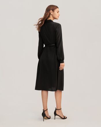 Robe rétro gracieuse en soie à manches longues pour femmes 8