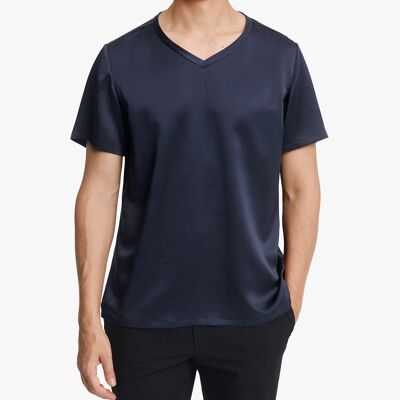 Men's short-sleeved silk T-shirt