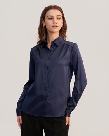 Blouse en soie à manches longues avec col 7