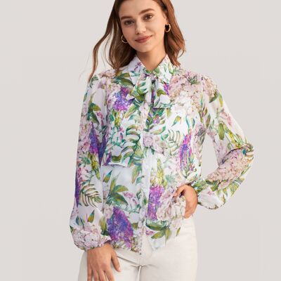 LILYSILK X MIM Floral 2 in 1 silk blouse