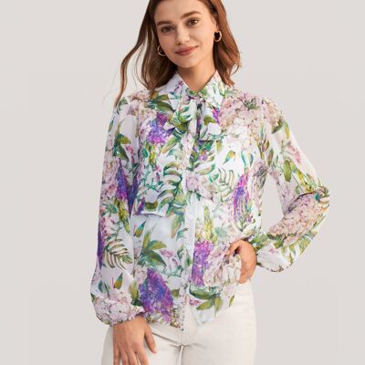 LILYSILK X MIM Blouse florale 2 en 1 en soie