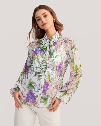 LILYSILK X MIM Blouse florale 2 en 1 en soie 5