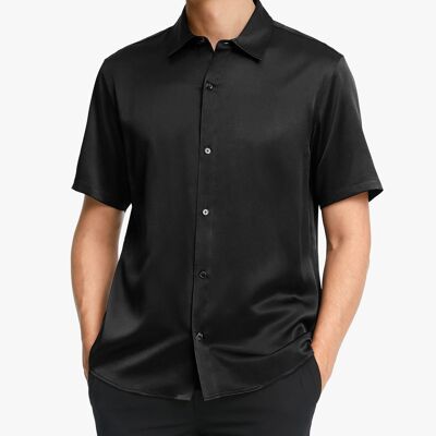 Luxury short sleeve silk shirt for men