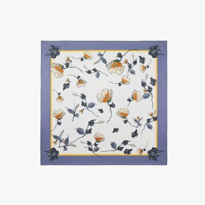 Chic square silk scarf with a floral pattern