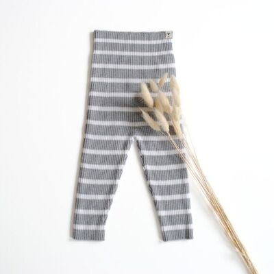 Leggings “Finn” in gray off-white stripes