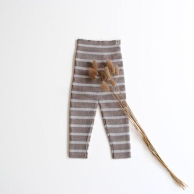 Leggings “Finn” in camel off-white stripes