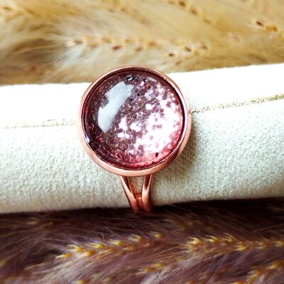 Anello scintillante glam chic: rosa, oro o argento