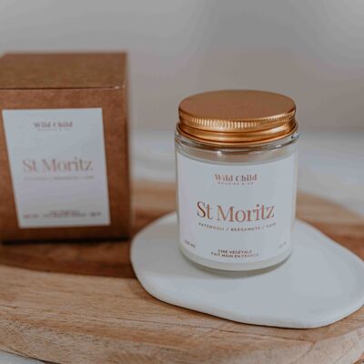 St Moritz - Vela de lujo con cera vegetal y fragancia sin CMR