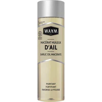 WAAM Cosmetics – Macérât huileux d'Ail BIO – 100% pure et naturelle – Première pression à froid – Pousse de cheveux – Macérat huileux purifiant cuir chevelu et antipelliculaire –75ml