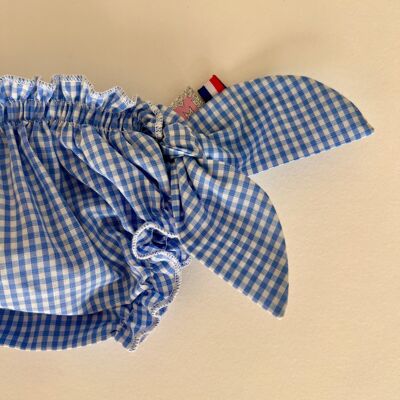 Costume da bagno a quadretti blu azzurro