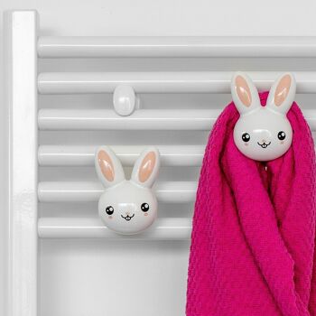 Support lapin horloge pour radiateurs et sèche-serviettes 3
