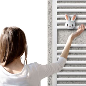 Support lapin horloge pour radiateurs et sèche-serviettes 5
