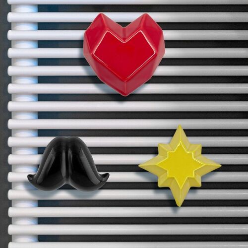 Set di Appendini per Termoarredo e Scaldasalviette Heartbeat, Jay mustache e Starlight